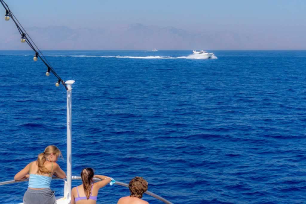 rhodes speed boat blue sea