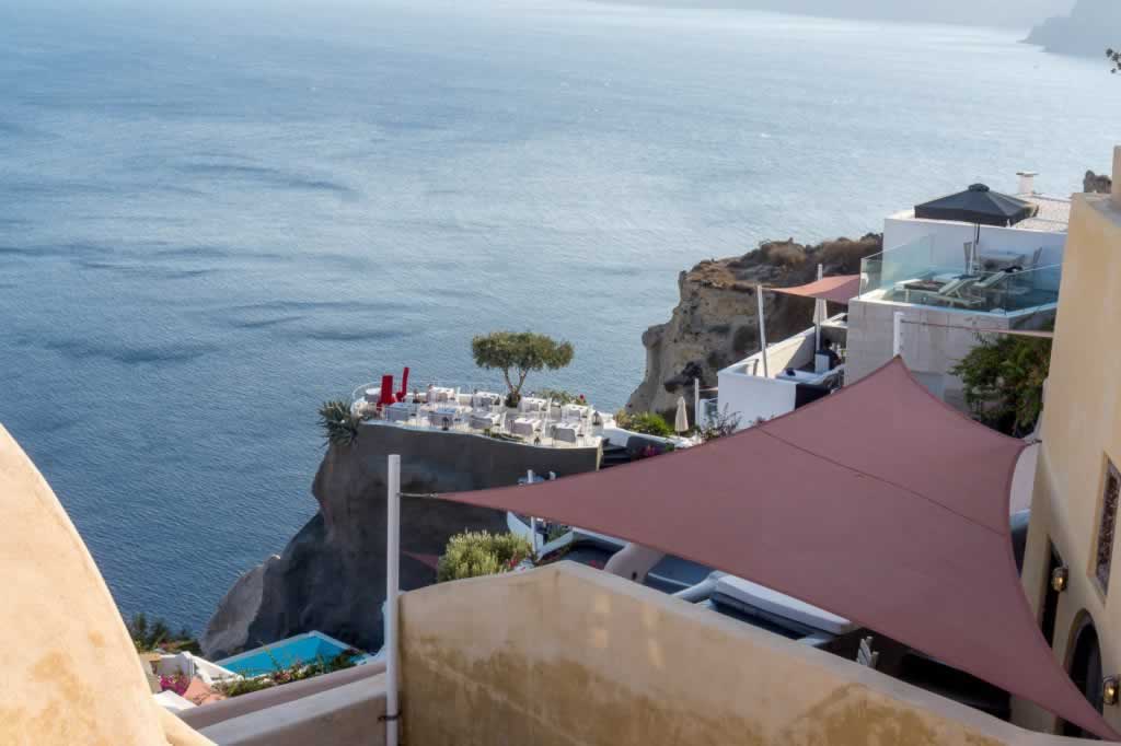 oia restaurant with seaview