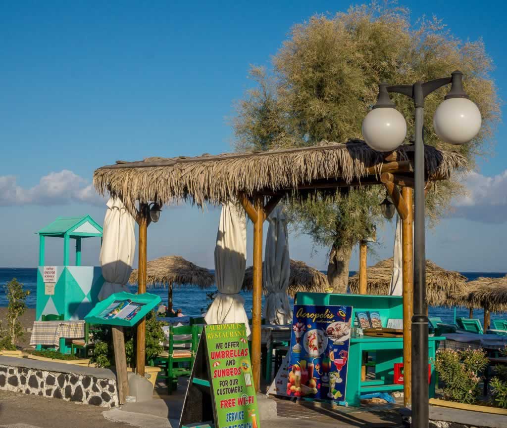 santorini perissa beachfront bar