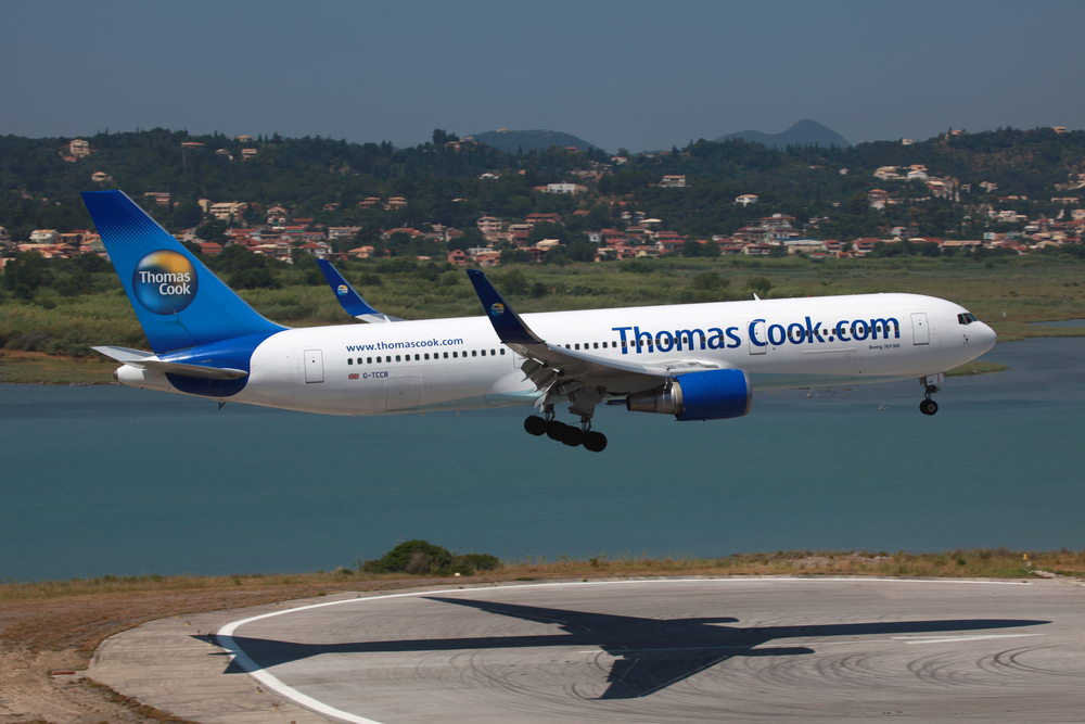 Thomas Cook Flight Landing in Corfu