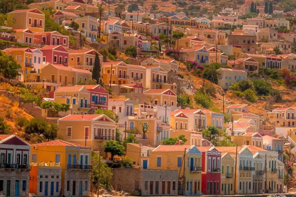 symi island colorful houses