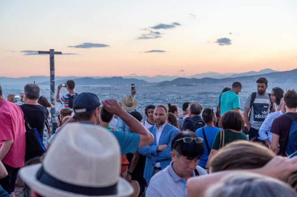 athens lycabettus crowds